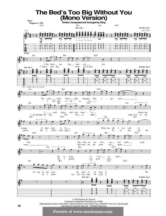 The Bed's Too Big without You (The Police) by Sting on MusicaNeo