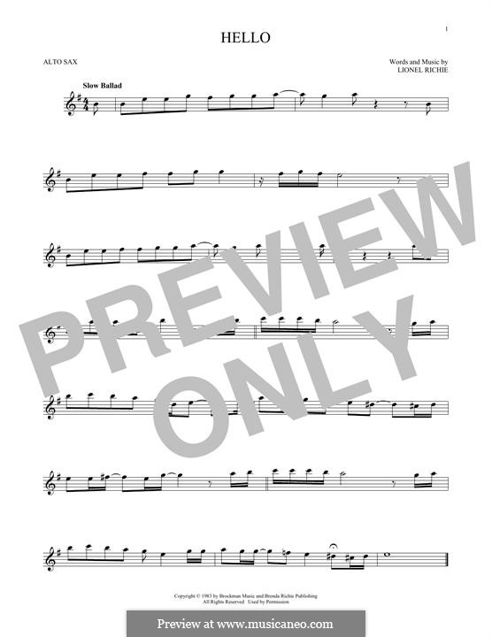 Hello by L. Richie sheet music on MusicaNeo