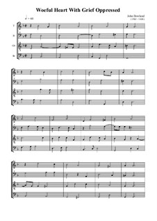 Woeful Heart With Grief Oppressed: Für Blockflötenquartett by John Dowland