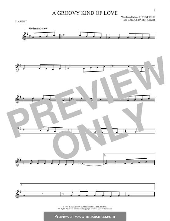A Groovy Kind of Love (The Mindbenders): For clarinet by Carole Bayer Sager, Toni Wine