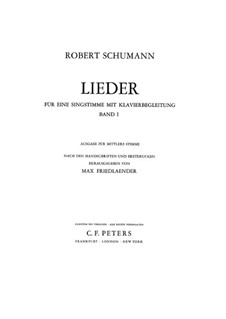 Selected Songs I: Selected Songs I by Robert Schumann