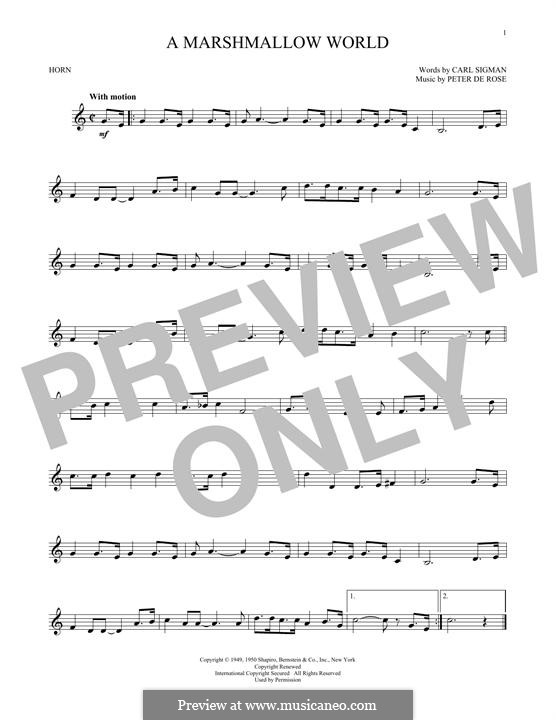 A Marshmallow World: For horn by Peter de Rose