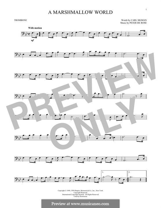 A Marshmallow World: For trombone by Peter de Rose