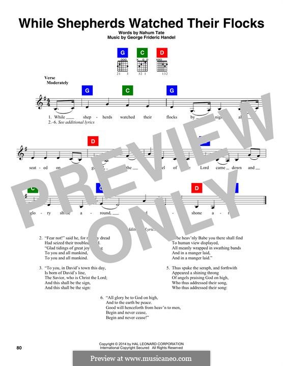While Shepherds Watched Their Flocks: Lyrics and chords by Georg Friedrich Händel