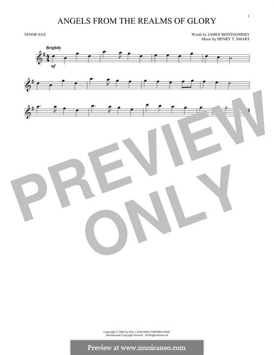 Angels, from the Realms of Glory: For tenor saxophone by Henry Smart