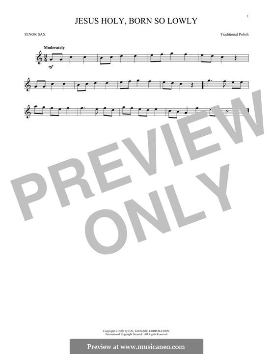 Jesus Holy, Born So Lowly: For tenor saxophone by folklore