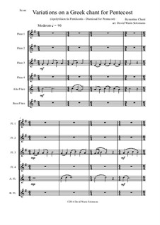 Variations on a Greek Chant for Pentecost: For flute sextet (or flute choir) by Unknown (works before 1850)