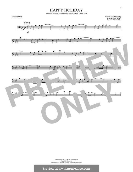 Happy Holiday: For trombone by Irving Berlin