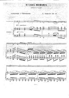 O cara memoria for Cello and Piano, Op.17: Score by Adrien-François Servais