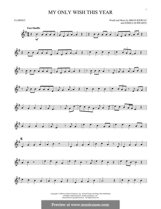 My Only Wish This Year (Britney Spears): For clarinet by Brian Kierulf, Joshua Schwartz
