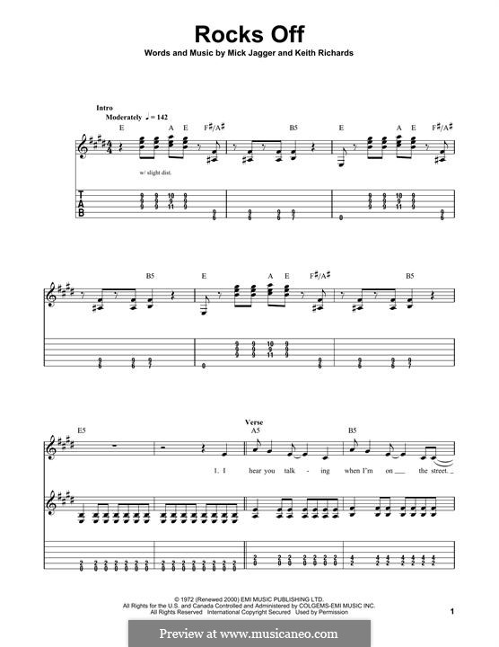 Rocks Off (The Rolling Stones): For guitar with tab by Keith Richards, Mick Jagger