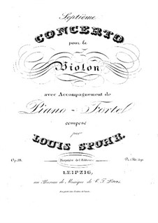Concerto for Violin and Orchestra No.7 in E Minor, Op.38: Concerto for Violin and Orchestra No.7 in E Minor by Louis Spohr