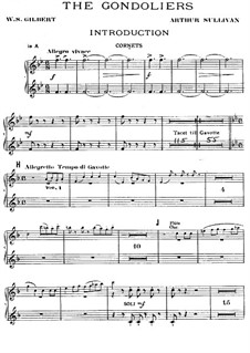 The Gondoliers: Cornets part by Arthur Seymour Sullivan