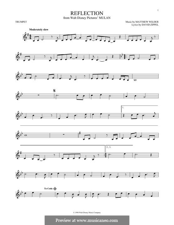 Reflection (from Disney's Mulan): For trumpet by Matthew Wilder