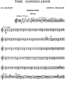 The Gondoliers: Percussion parts by Arthur Seymour Sullivan