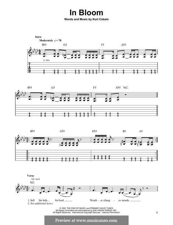 In Bloom (Nirvana): For guitar with tab by Kurt Cobain