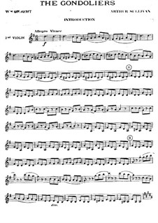 The Gondoliers: Violins II part by Arthur Seymour Sullivan