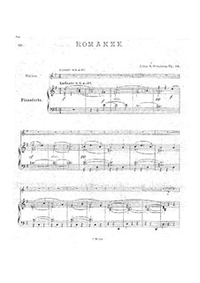 Romance, Op.26: For violin (or viola) and piano – score, solo part by Johan Svendsen