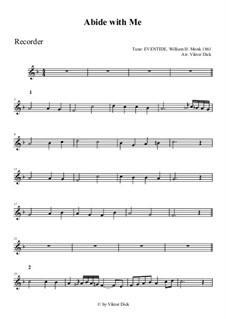 Abide with Me: For recorder by William Henry Monk