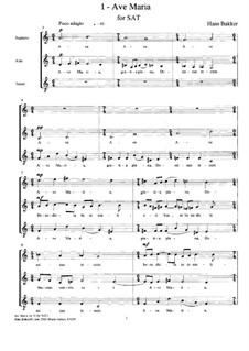 Ave Maria: For SAT, for SATB by Hans Bakker