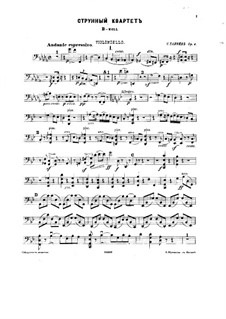 String Quartet No.1 in B Flat Minor, Op.4: Cello part by Sergei Taneyev