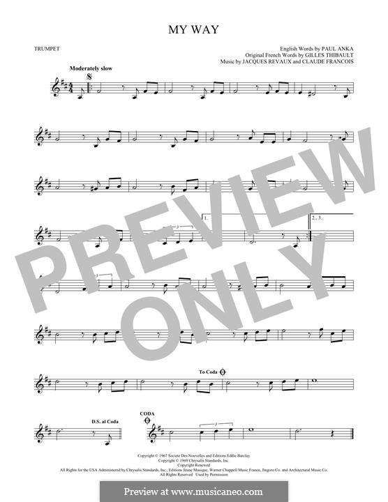 My Way: For trumpet by Claude Francois, Jacques Revaux