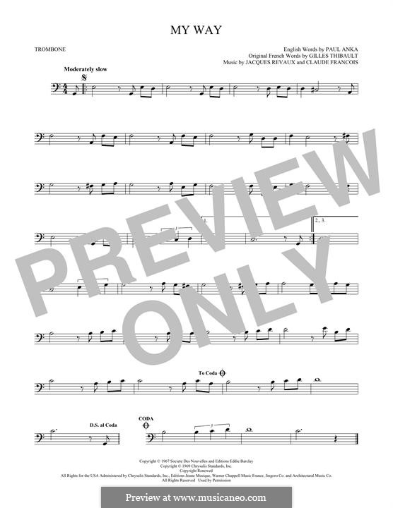 My Way: For trombone by Claude Francois, Jacques Revaux