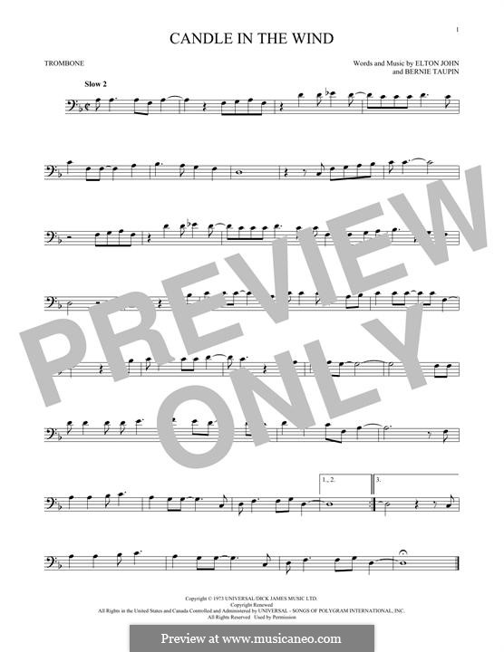 Candle in the Wind: For trombone by Elton John