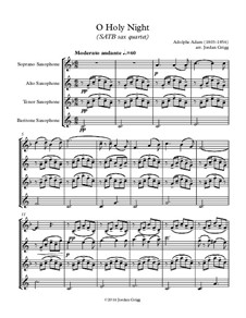 Instrumental version: SATB sax quartet by Adolphe Adam
