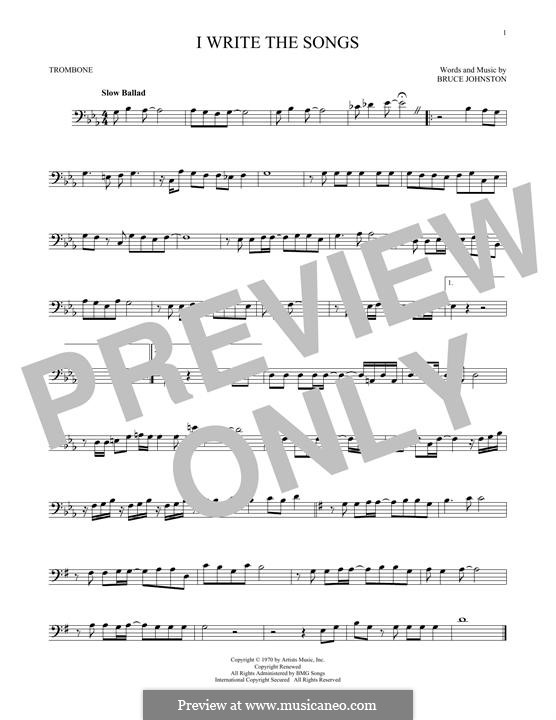 I Write the Songs (Barry Manilow): For trombone by Bruce Johnston