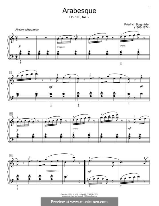 No.2 Arabesque: For piano by Johann Friedrich Burgmüller