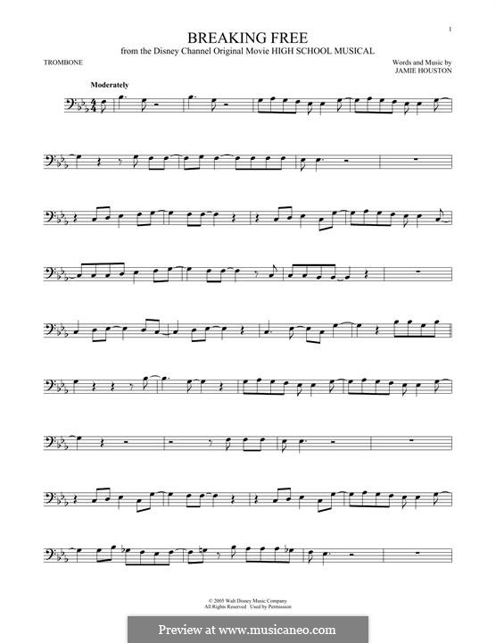 Breaking Free (from High School Musical): For trombone by Jamie Houston