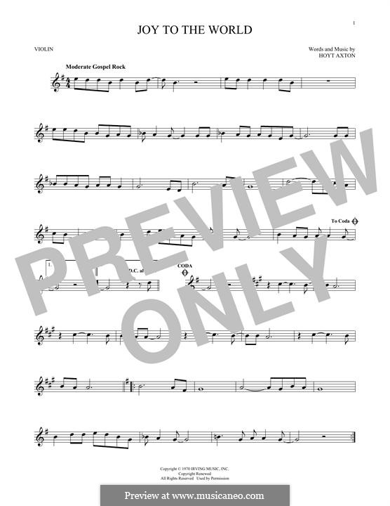 Joy To The World Three Dog Night By H Axton Sheet Music On Musicaneo