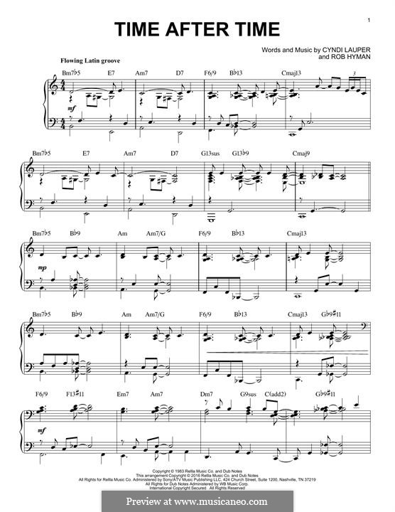time after time by c lauper r hyman sheet music on musicaneo time after time sheet music