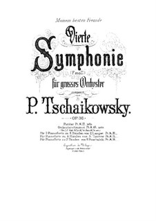 Symphony No.4 in F Minor, TH 27 Op.36: For piano four hands by Pyotr Tchaikovsky