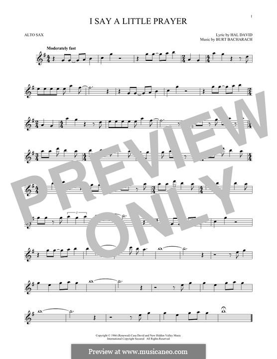 I Say a Little Prayer: For alto saxophone by Burt Bacharach