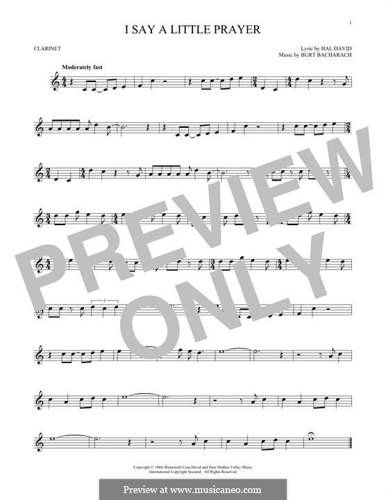 I Say a Little Prayer: For clarinet by Burt Bacharach