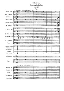 Italian Capriccio, TH 47 Op.45 by P. Tchaikovsky - sheet music on