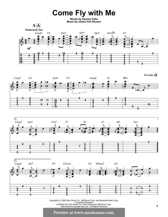 Instrumental version: For guitar with tab by Jimmy Van Heusen