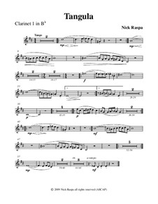 No.2 Tangula: Clarinet 1 part by Nick Raspa