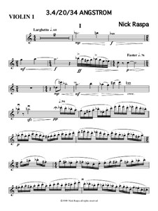 3.4/20/34 Angstrom: Violin 1 part by Nick Raspa