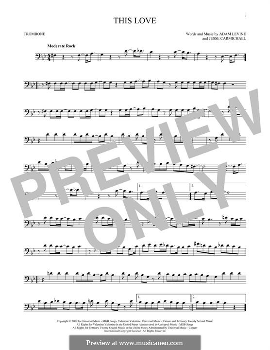 This Love (Maroon 5): For trombone by Adam Levine, Jesse Carmichael