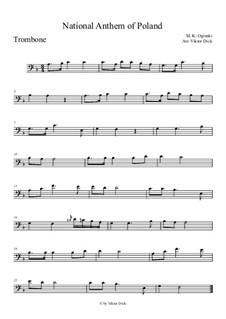 National Anthem of Poland (Mazurek Dabrowskiego): For trombone by Michal Kleofas Oginski