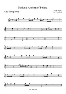 National Anthem of Poland (Mazurek Dabrowskiego): For alto saxophone by Michal Kleofas Oginski