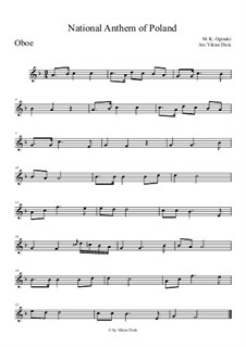 National Anthem of Poland (Mazurek Dabrowskiego): For oboe by Michal Kleofas Oginski
