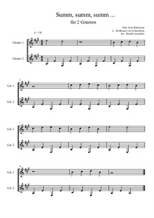 Summ, summ, summ: For two guitars (very easy version) A Major by folklore