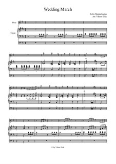 Wedding March: For flute and organ by Felix Mendelssohn-Bartholdy