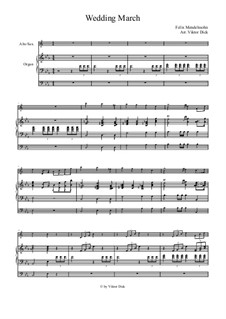 Wedding March: For alto saxophone and organ by Felix Mendelssohn-Bartholdy