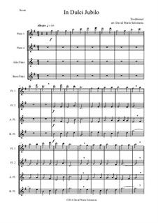 In dulci jubilo: For flute quartet by folklore