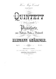 Piano Quintet No.2 in C Minor, Op.19: Full score by Hermann Grädener